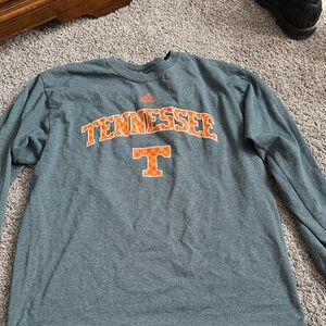adidas Gray Long Sleeve Tennessee Tee with Orange Logo